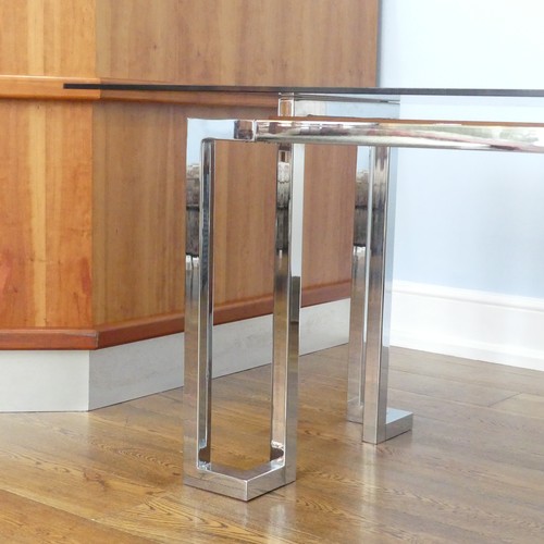 457 - Tim Bates for Pieff, a 'Mandarin' Range dining Table, 1970s, the glass rectangular surface resting o... 