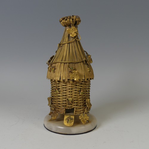 458 - A mid 19th Century French Necessaire, in the form of a beehive / skep, with straw canopy and basket ... 