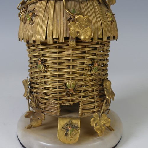 458 - A mid 19th Century French Necessaire, in the form of a beehive / skep, with straw canopy and basket ... 