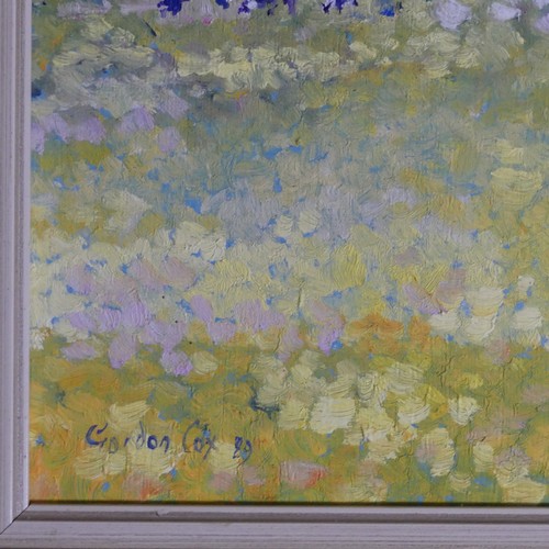 256 - Gordon Cox (British, Contemporary), Apple Blossom, oil on board, signed and dated '89, 19.5cm x 24.2... 