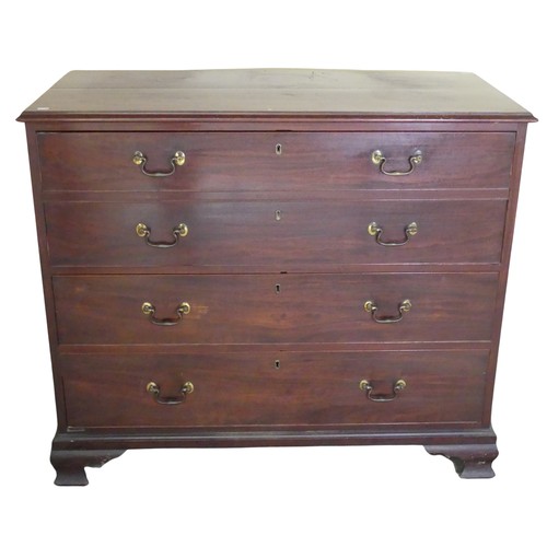 468 - A George III mahogany Chest of drawers, rectangular top over four long graduating drawers, raised on... 