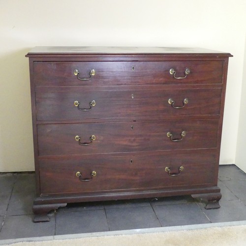 468 - A George III mahogany Chest of drawers, rectangular top over four long graduating drawers, raised on... 