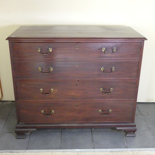 468 - A George III mahogany Chest of drawers, rectangular top over four long graduating drawers, raised on... 