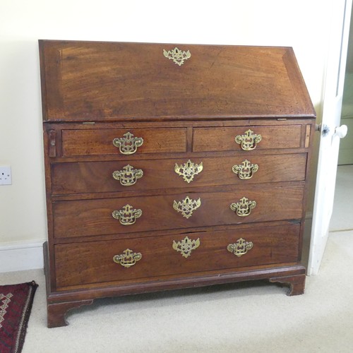 469 - A George III mahogany Bureau, hinged sloped fall front concealing fitted interior and writing surfac... 