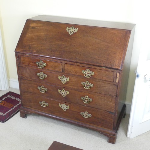 469 - A George III mahogany Bureau, hinged sloped fall front concealing fitted interior and writing surfac... 