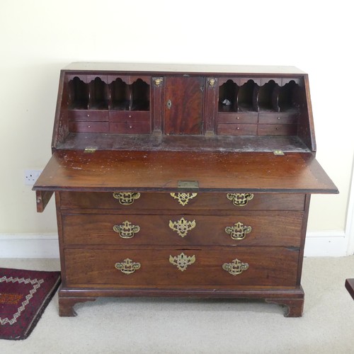 469 - A George III mahogany Bureau, hinged sloped fall front concealing fitted interior and writing surfac... 