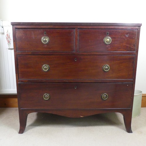 478 - A 19th century mahogany Chest of drawers, rectangular top over two short drawers and two long drawer... 