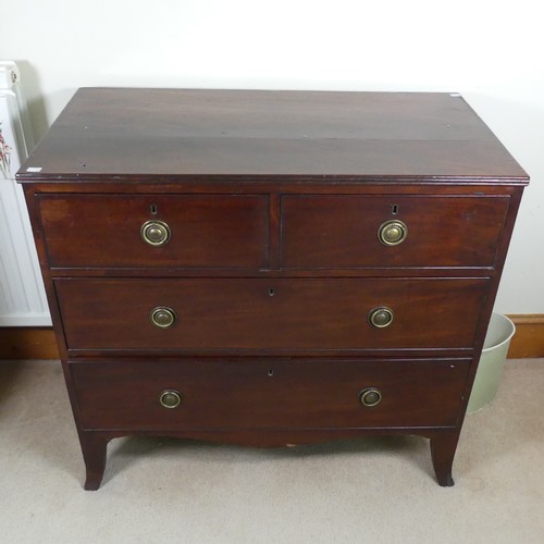 478 - A 19th century mahogany Chest of drawers, rectangular top over two short drawers and two long drawer... 