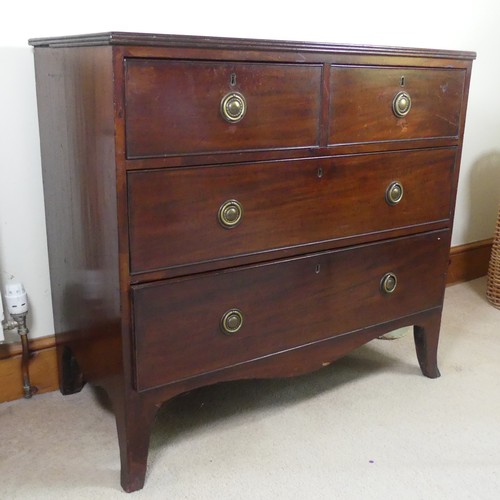 478 - A 19th century mahogany Chest of drawers, rectangular top over two short drawers and two long drawer... 