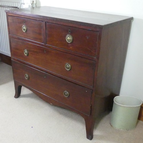 478 - A 19th century mahogany Chest of drawers, rectangular top over two short drawers and two long drawer... 