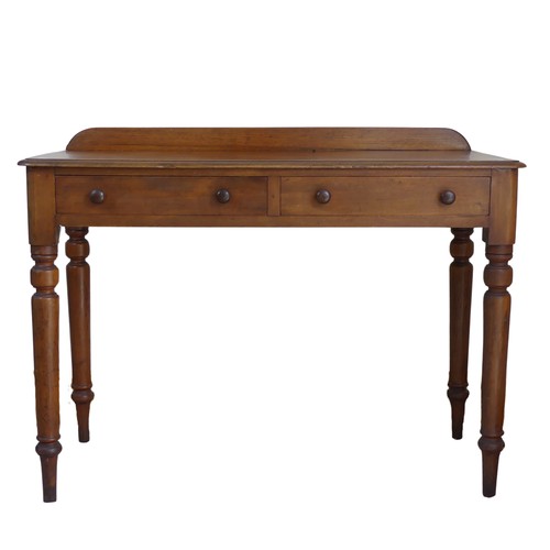 485 - A Victorian mahogany Washstand, raised back over two frieze drawers, raised on turned supports, W 10... 