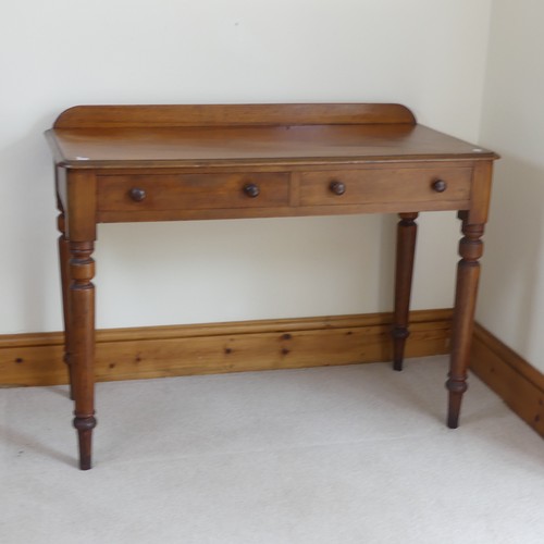 485 - A Victorian mahogany Washstand, raised back over two frieze drawers, raised on turned supports, W 10... 