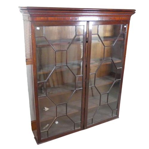 490 - A Victorian mahogany astragal glazed Bookcase, note formerly the top of a larger piece of furniture,... 