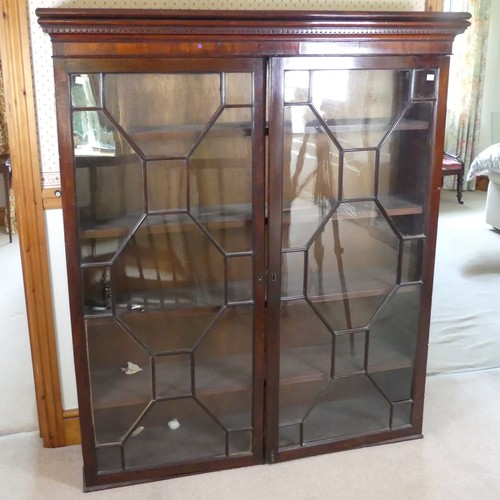 490 - A Victorian mahogany astragal glazed Bookcase, note formerly the top of a larger piece of furniture,... 