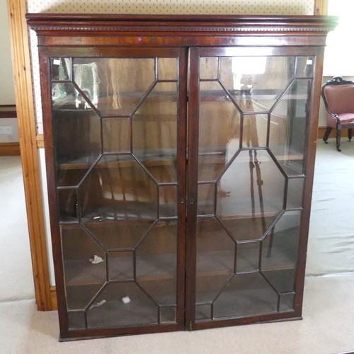 490 - A Victorian mahogany astragal glazed Bookcase, note formerly the top of a larger piece of furniture,... 