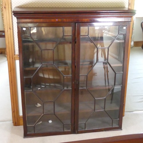 490 - A Victorian mahogany astragal glazed Bookcase, note formerly the top of a larger piece of furniture,... 