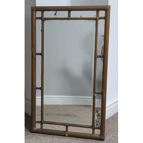 493 - A antique Georgian style giltwood wall Mirror, W 44 cm x H  75 cm.