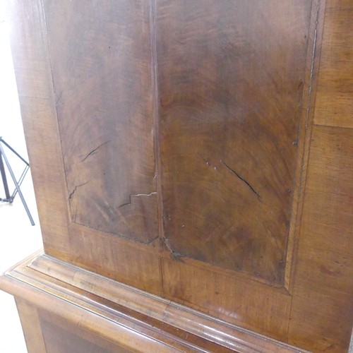 499 - A Georgian style walnut veneered Chest on stand, the 18th century top with moulded cornice over two ... 