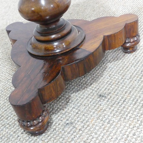 500 - An early Victorian rosewood piano / harpists Chair, raised on turned column and tripod base, W 38 cm... 