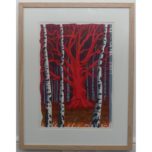 267 - Carry Ackroyd (British, b.1953), Oak among Birches, artist's proof print, signed by the artist and t... 