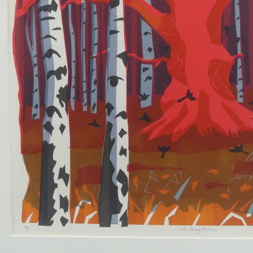 267 - Carry Ackroyd (British, b.1953), Oak among Birches, artist's proof print, signed by the artist and t... 