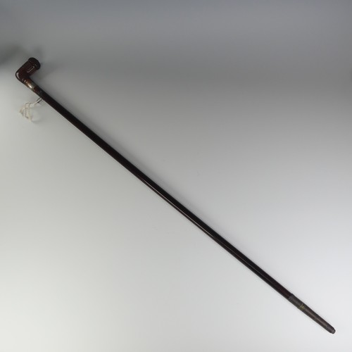 517 - A 19th century novelty metamorphic walking Cane, the top and base unscrew to assemble a pipe, with s... 