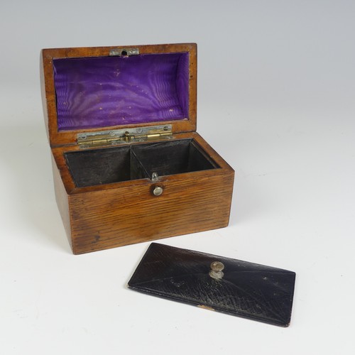 523 - A collection of small antique Boxes, including; an antique miniature oak domed top Tea Caddy, a Tunb... 