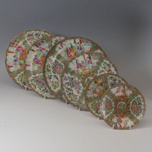 152 - A small quantity of Chinese porcelain famille rose Plates, of varying sizes and typical decoration, ... 