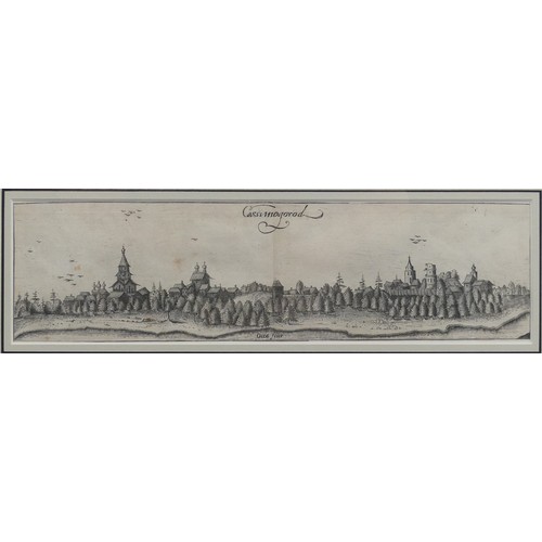 272 - Attributed to Koch (17th century), Cassimogorod, engraving, image size 9.5cm x 32.5cm (3¾in x 12¾in)... 