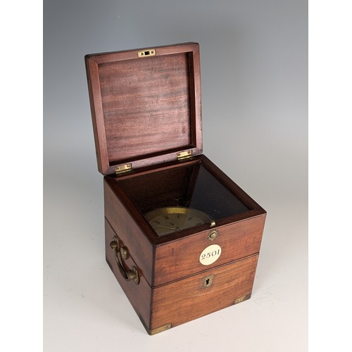 319 - A rare 19th century marine Chronometer by Robert Molyneaux, circa 1840, No. 2510, the 3½ inch silver... 