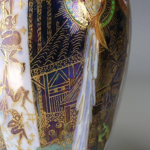 106 - Daisy Makeig-Jones for Wedgwood; a pair of 'Candlemas' Fairyland Lustre Vases, c. 1920, of ovoid bal... 