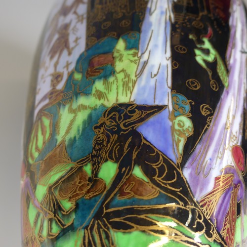 106 - Daisy Makeig-Jones for Wedgwood; a pair of 'Candlemas' Fairyland Lustre Vases, c. 1920, of ovoid bal... 