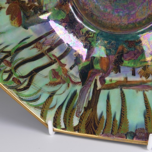 107 - Daisy Makeig-Jones for Wedgwood; a Fairyland Lustre 'Woodland Elves VII' octagonal Bowl, the exterio... 