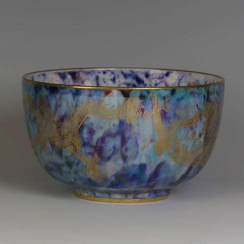 109 - A very unusual Daisy Makeig-Jones for Wedgwood Fairyland Lustre Dragon patterned Bowl, the exterior ... 