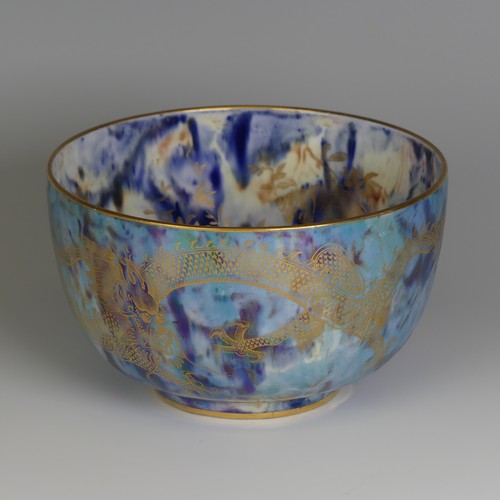 109 - A very unusual Daisy Makeig-Jones for Wedgwood Fairyland Lustre Dragon patterned Bowl, the exterior ... 