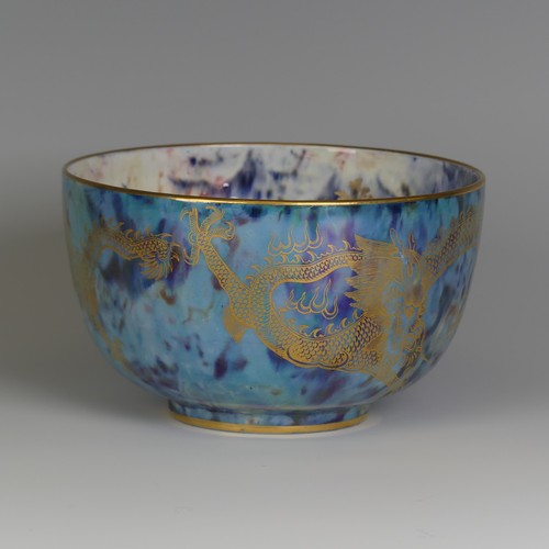 109 - A very unusual Daisy Makeig-Jones for Wedgwood Fairyland Lustre Dragon patterned Bowl, the exterior ... 