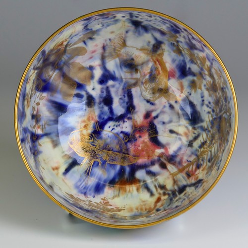 109 - A very unusual Daisy Makeig-Jones for Wedgwood Fairyland Lustre Dragon patterned Bowl, the exterior ... 