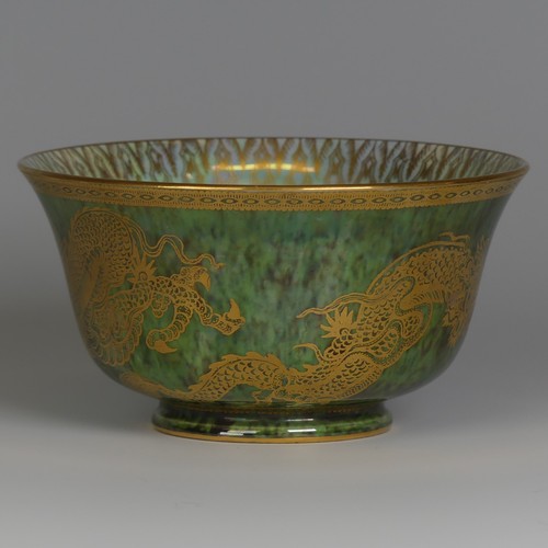 111 - Daisy Makeig-Jones for Wedgwood; a Fairyland Lustre Dragon Bowl, the interior in colours outlined in... 