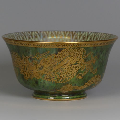 111 - Daisy Makeig-Jones for Wedgwood; a Fairyland Lustre Dragon Bowl, the interior in colours outlined in... 