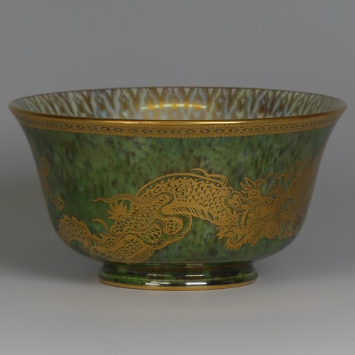 111 - Daisy Makeig-Jones for Wedgwood; a Fairyland Lustre Dragon Bowl, the interior in colours outlined in... 