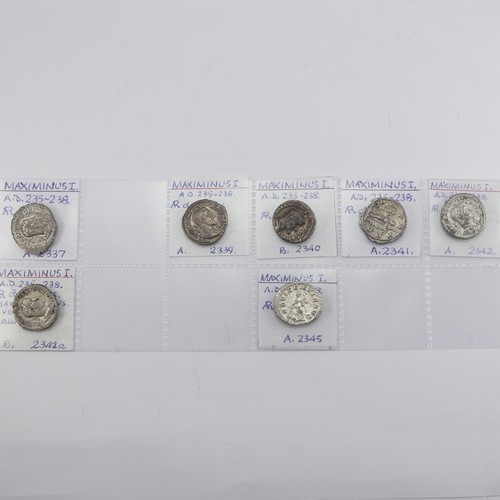 175 - Antiquarian Coins; Roman Military Anarchy Period (235 - 285 AD), seven Maximus I (235 - 238) silver ... 