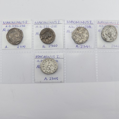 175 - Antiquarian Coins; Roman Military Anarchy Period (235 - 285 AD), seven Maximus I (235 - 238) silver ... 