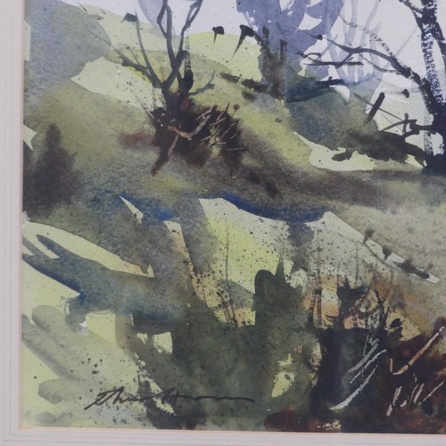 281 - John Hoar (British, b.1947), “Thorn trees on Exmoor”, watercolour, signed, 30cm x 50cm (... 