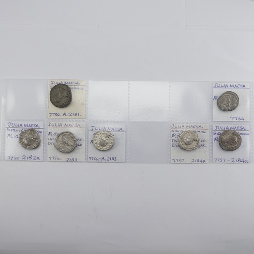 177 - Antiquarian Coins; Seven silver coloured Denarii from the Roman Imperial Severan Dynasty, all Julia ... 