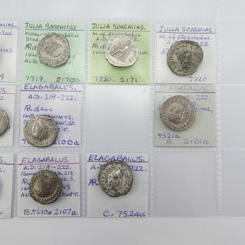 178 - Antiquarian Coins; twelve Denarii from the Roman Imperial Severan Dynasty, including four silver wit... 