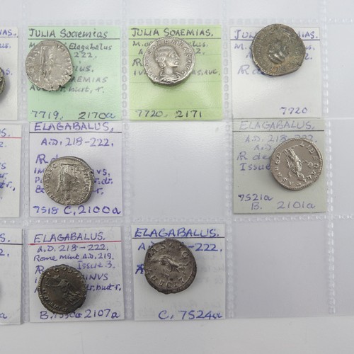 178 - Antiquarian Coins; twelve Denarii from the Roman Imperial Severan Dynasty, including four silver wit... 