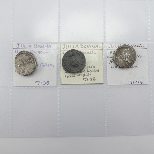 179 - Antiquarian Coins; The Roman Imperial Severan Dynasty, two Pautilla, wife of Caracalla, silver Denar... 