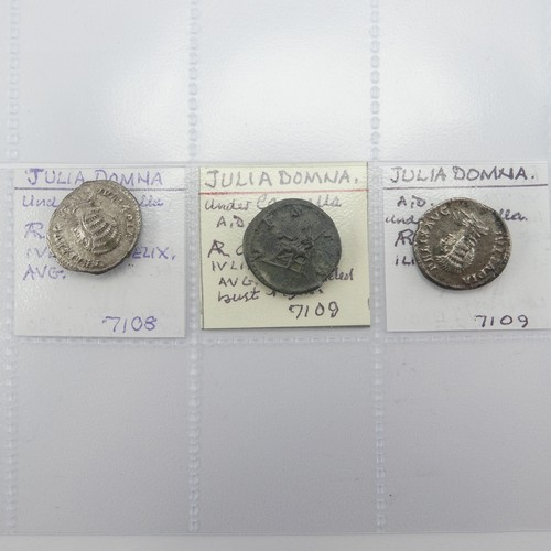 179 - Antiquarian Coins; The Roman Imperial Severan Dynasty, two Pautilla, wife of Caracalla, silver Denar... 