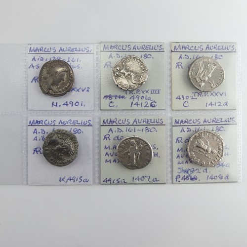 183 - Antiquarian Coins; from the Roman Imperial Nerva-Antonine Dynasty, a collection of eight silver Dena... 