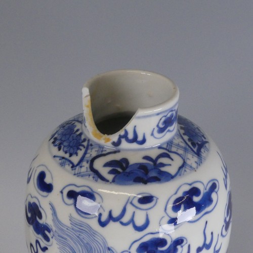 155 - A 19thC Chinese porcelain famille rose Teapot, of cylindrical form with twist handles and foliate fi... 